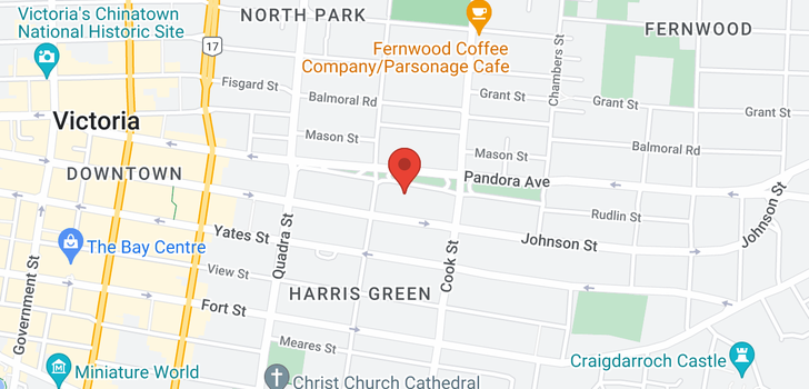 map of 403-1015 Pandora Ave